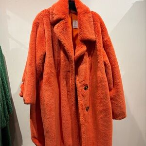 Steve Madden Vibrant Orange Teddy Jacket